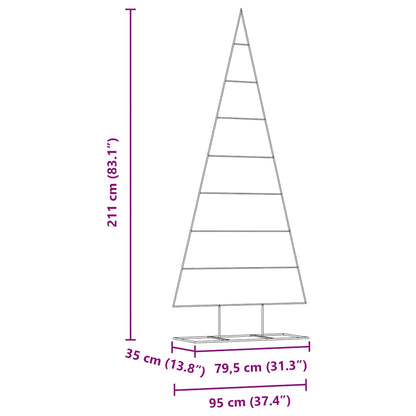 Albero di Natale in metallo con supporto Oro 210 cm
