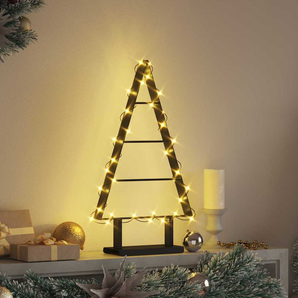 Albero di Natale in metallo con supporto Nero 60 cm Acciaio
