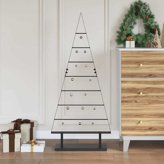 Albero di Natale in metallo con supporto Nero 125 cm Acciaio