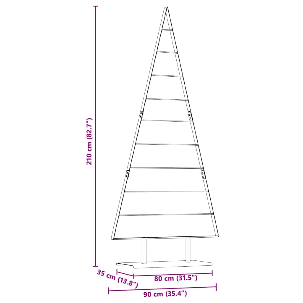 Albero di Natale in metallo con supporto Nero 210 cm Acciaio