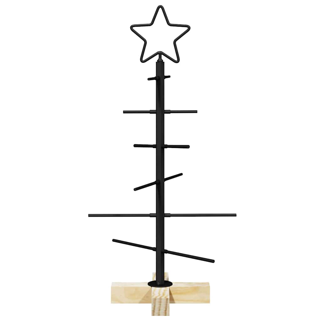 Albero di Natale in metallo con supporto Nero 60 cm