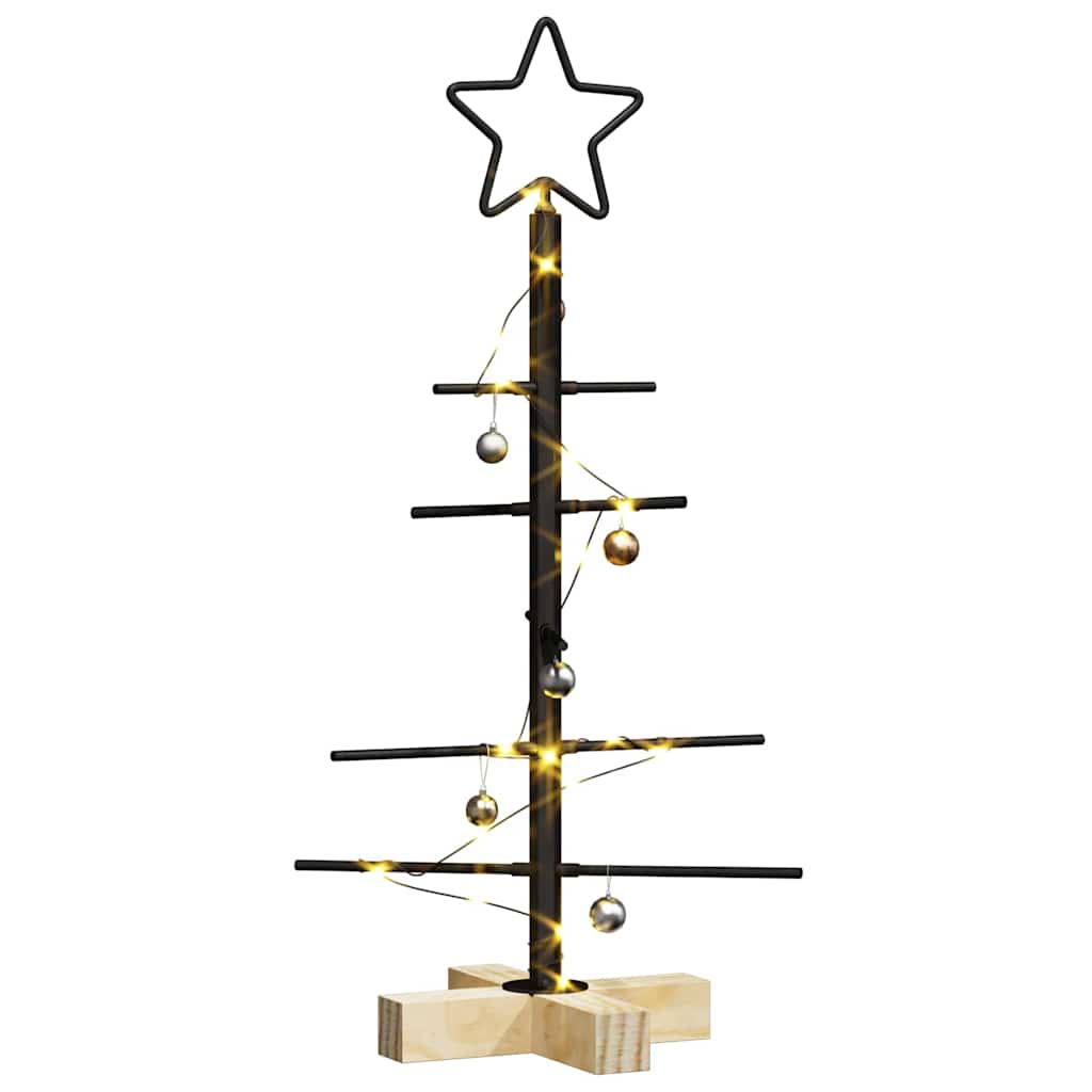 Albero di Natale in metallo con supporto Nero 60 cm