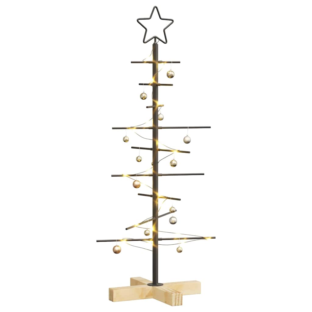 Albero di Natale in metallo con supporto Nero 90 cm