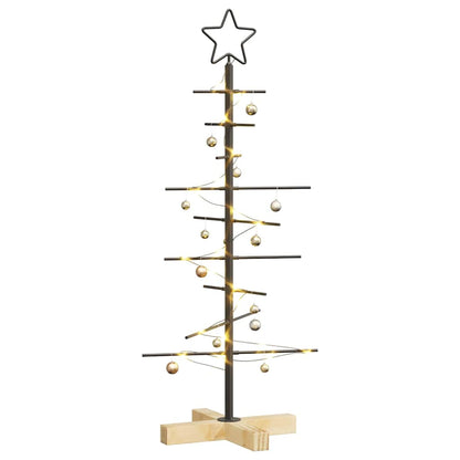 Albero di Natale in metallo con supporto Nero 90 cm