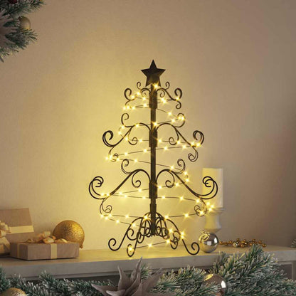 Albero di Natale in metallo con supporto Nero 60 cm