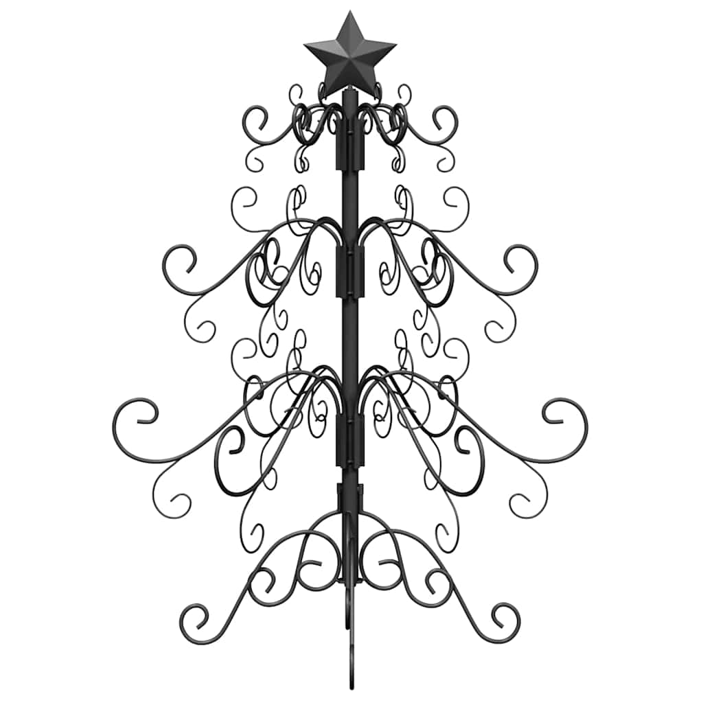 Albero di Natale in metallo con supporto Nero 60 cm