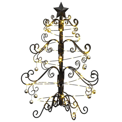 Albero di Natale in metallo con supporto Nero 60 cm