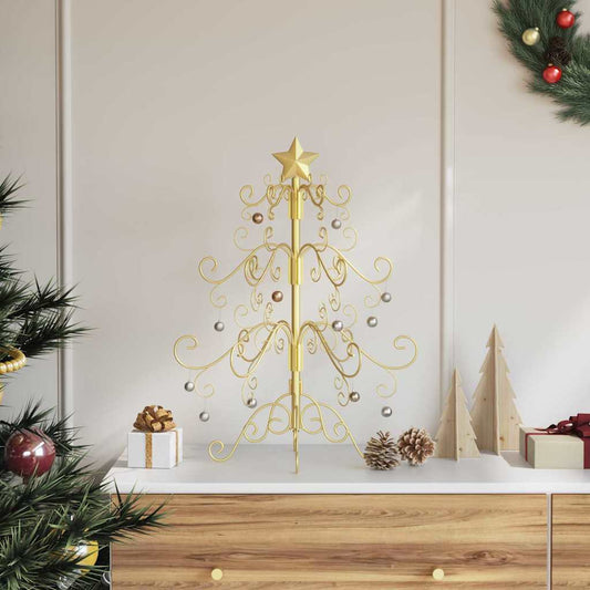 Albero di Natale in metallo con supporto Oro 60 cm
