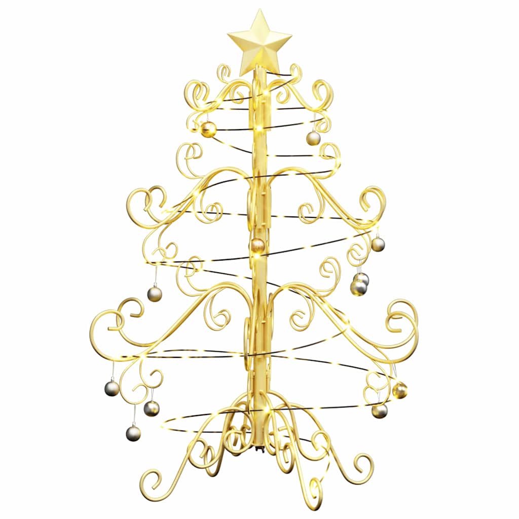 Albero di Natale in metallo con supporto Oro 60 cm