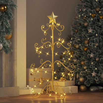 Albero di Natale in metallo con supporto Oro 90 cm
