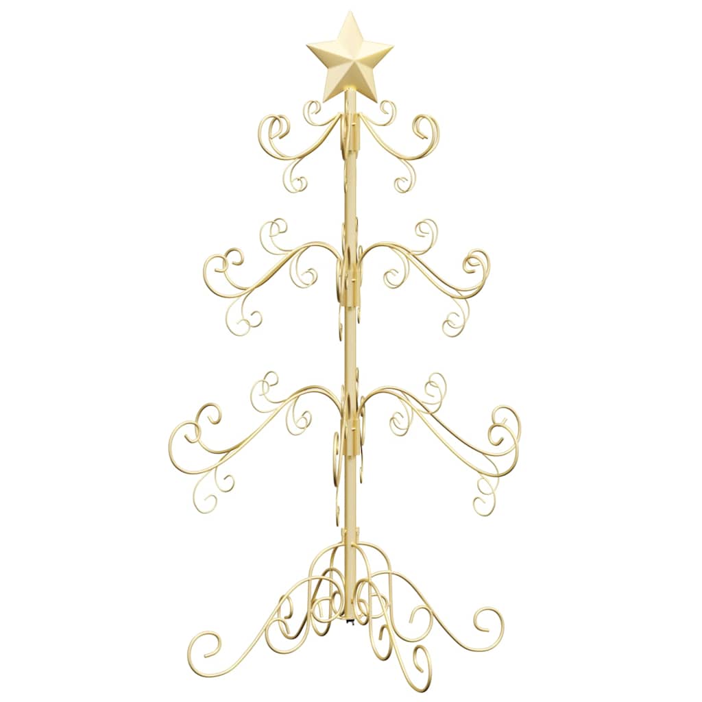 Albero di Natale in metallo con supporto Oro 90 cm