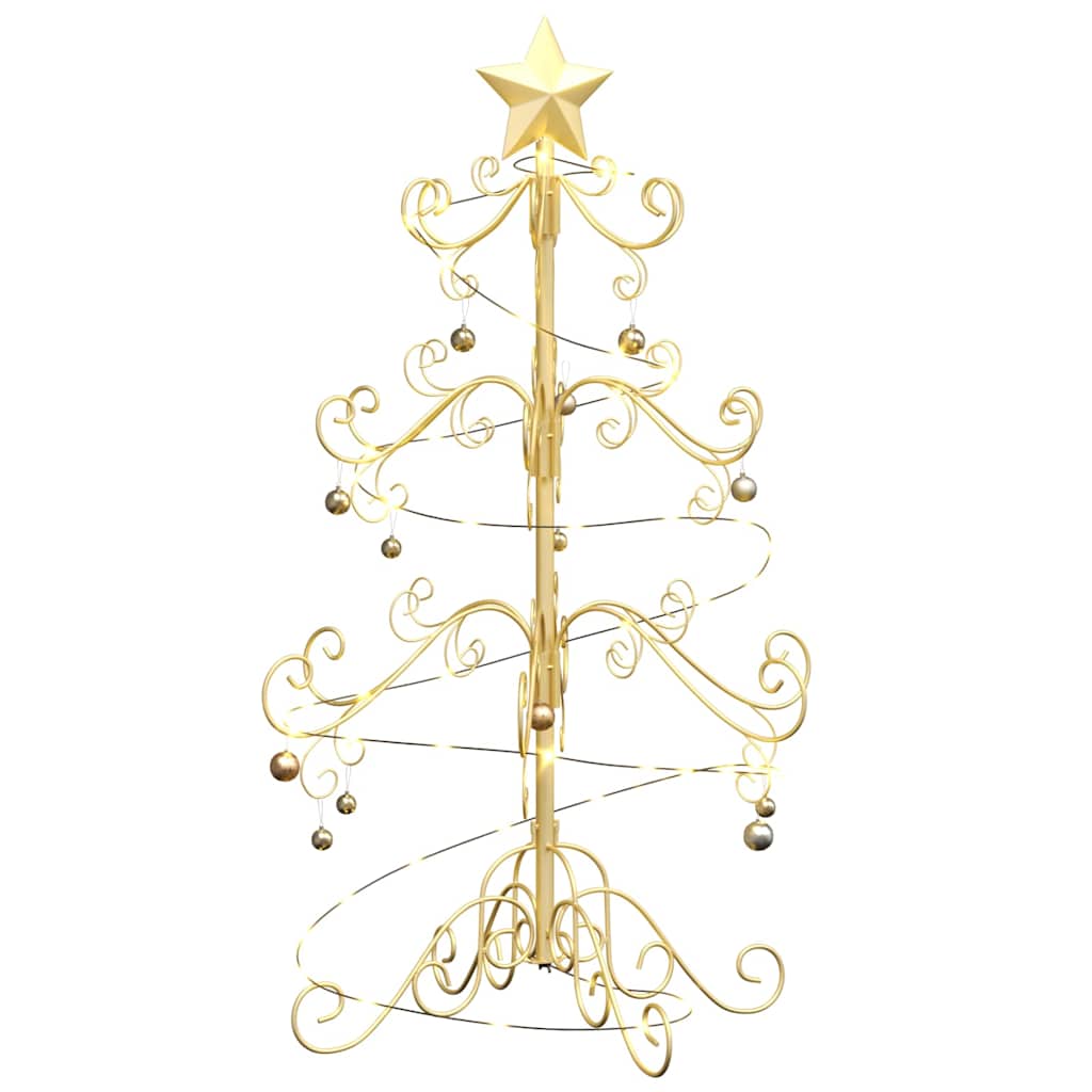 Albero di Natale in metallo con supporto Oro 90 cm