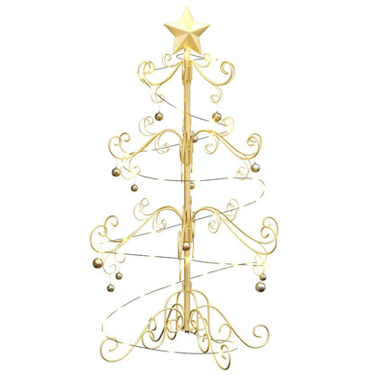 Albero di Natale in metallo con supporto Oro 90 cm