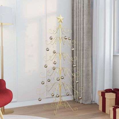 Albero di Natale in metallo con supporto Oro 150 cm
