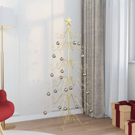 Albero di Natale in metallo con supporto Oro 150 cm