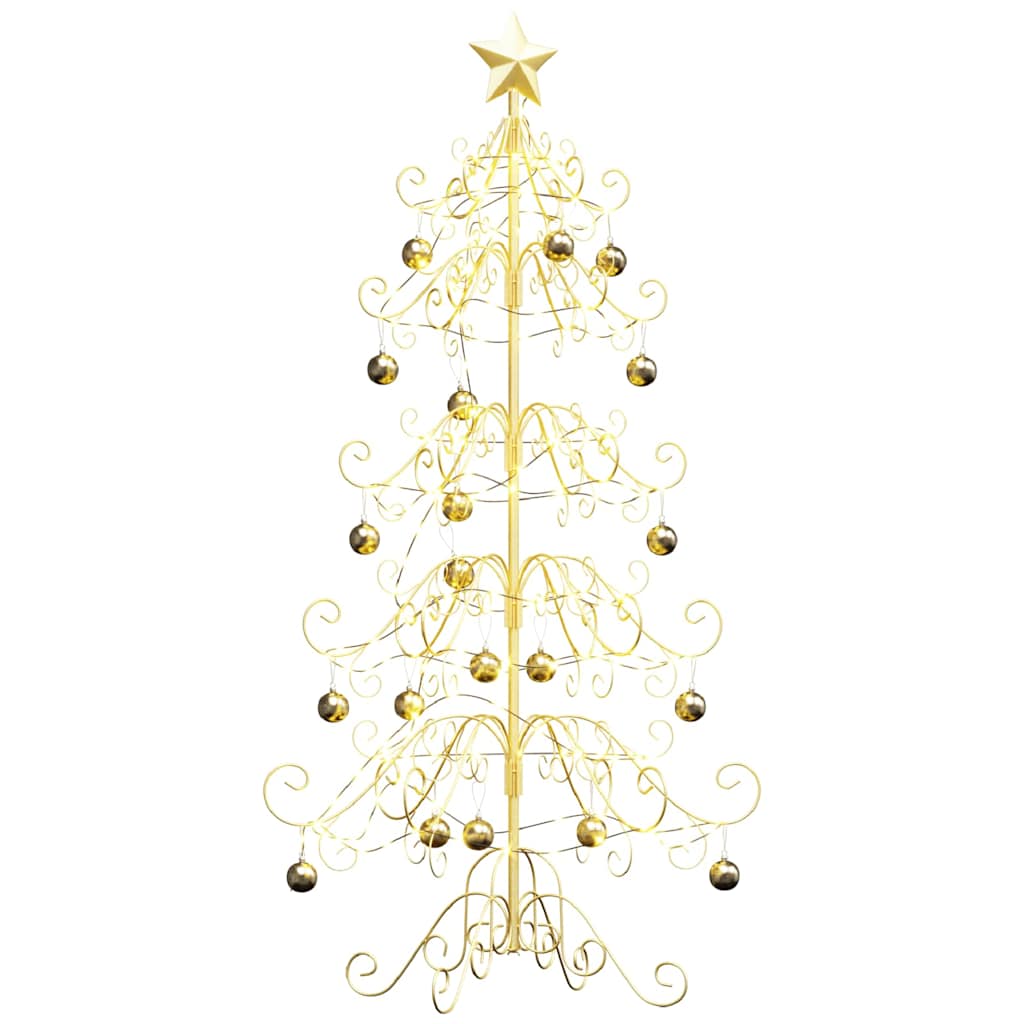 Albero di Natale in metallo con supporto Oro 150 cm