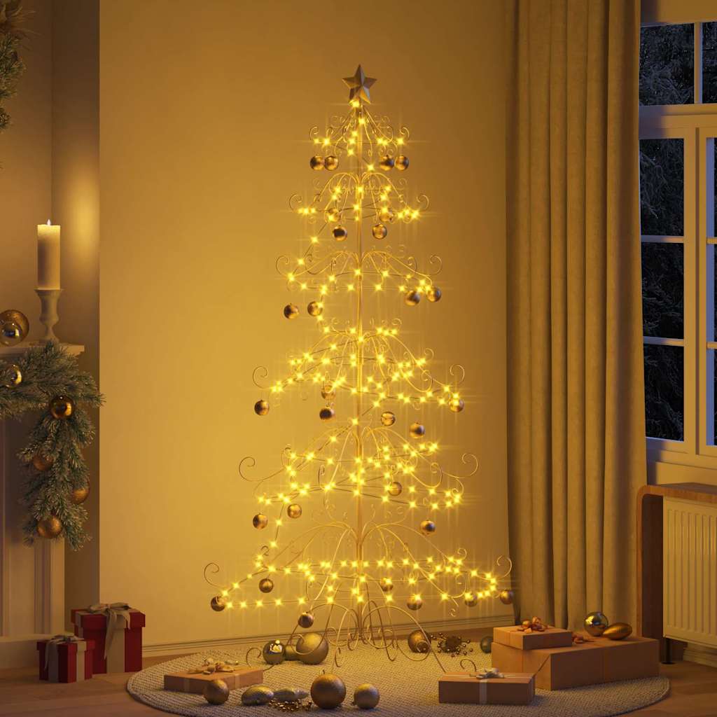 Albero di Natale in metallo con supporto Oro 215 cm