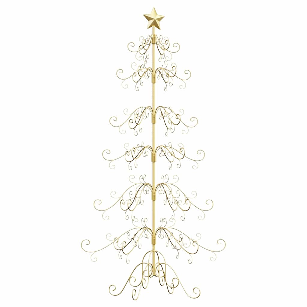 Albero di Natale in metallo con supporto Oro 215 cm