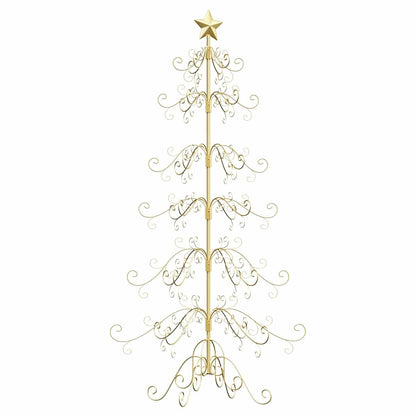 Albero di Natale in metallo con supporto Oro 215 cm