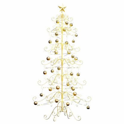 Albero di Natale in metallo con supporto Oro 215 cm