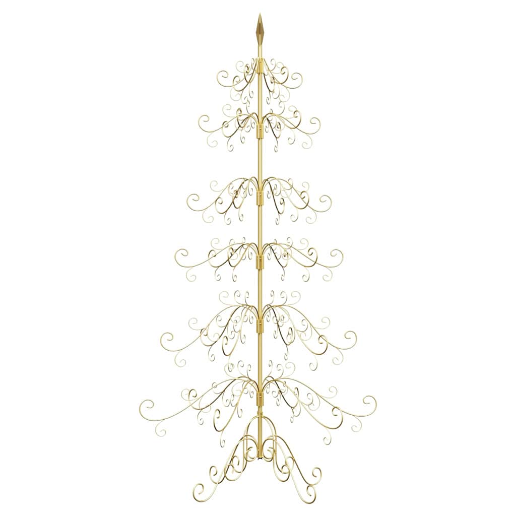 Albero di Natale in metallo con supporto Oro 215 cm