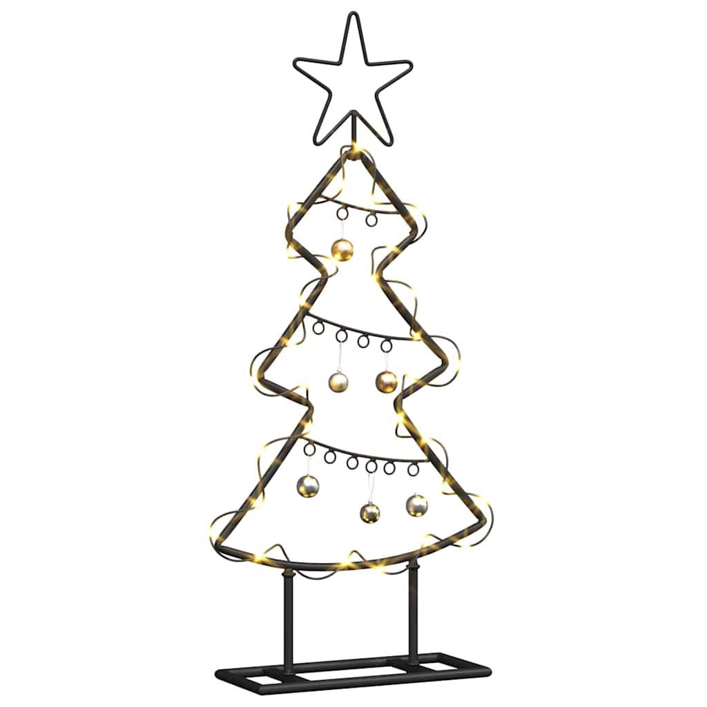 Albero di Natale in metallo con supporto Nero 60 cm Acciaio