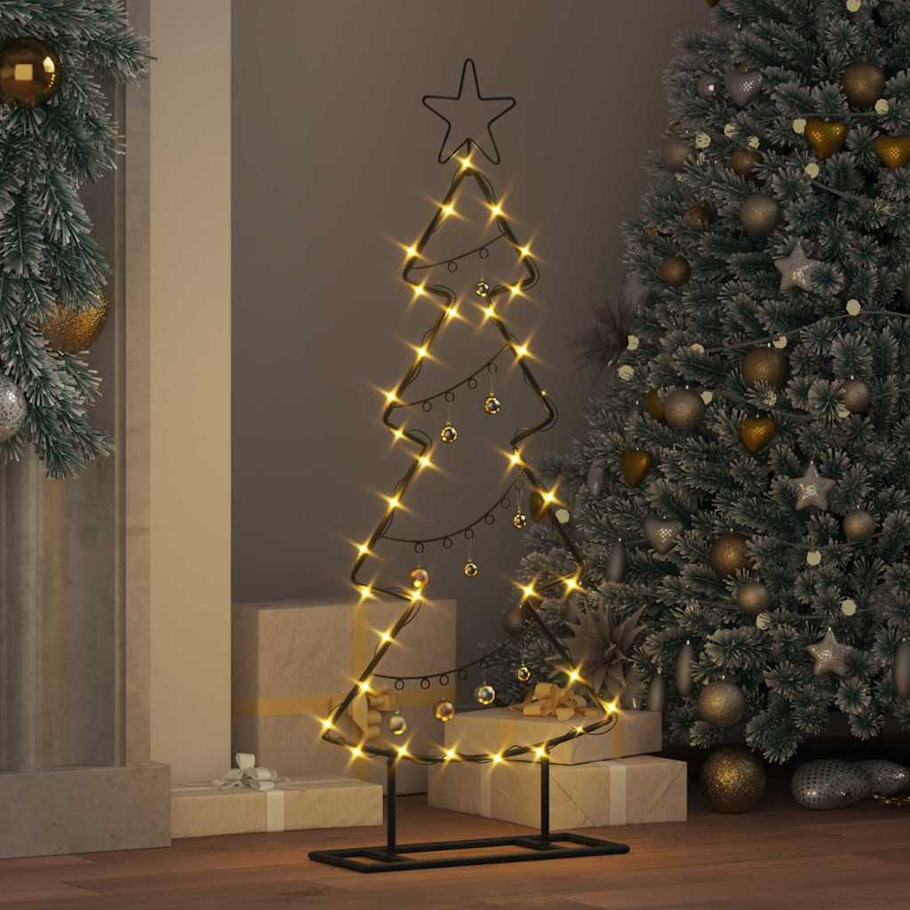 Albero di Natale in metallo con supporto Nero 90 cm Acciaio