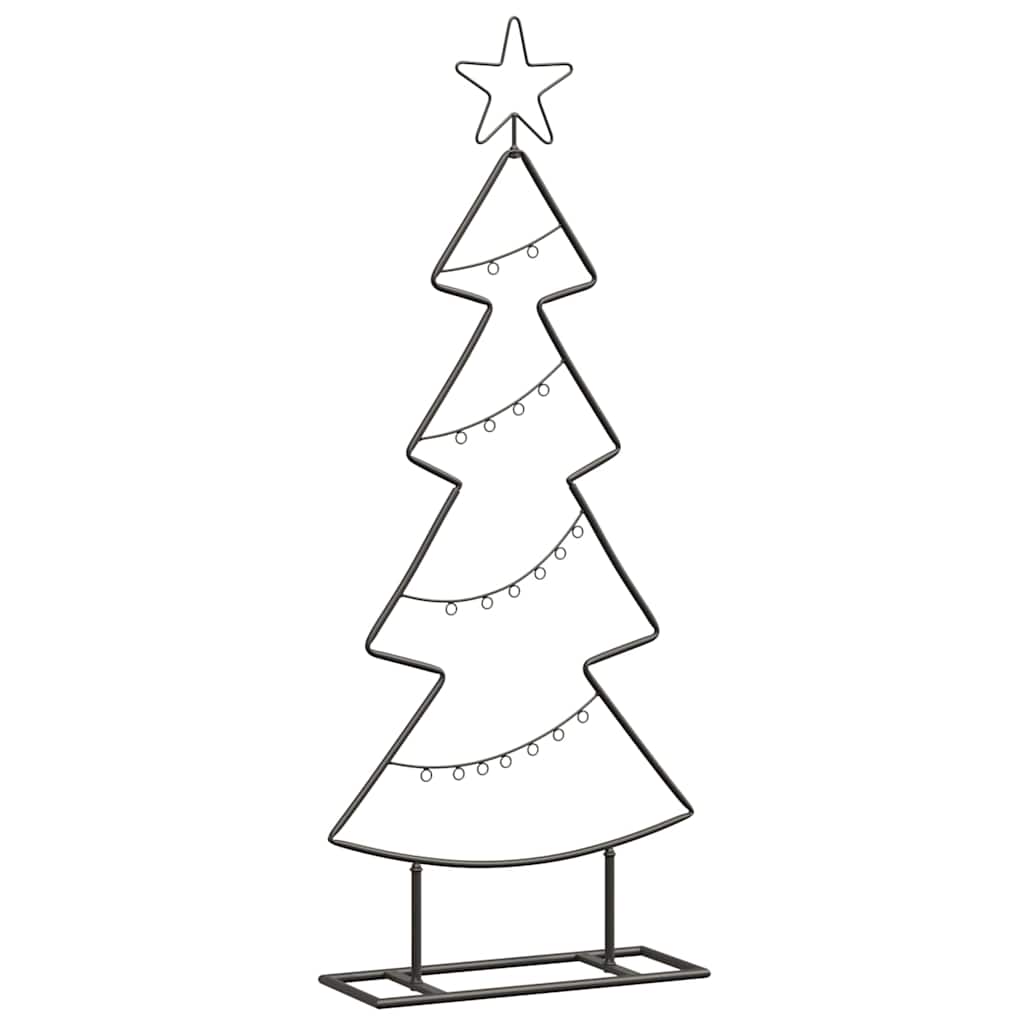 Albero di Natale in metallo con supporto Nero 90 cm Acciaio