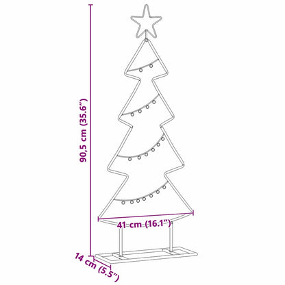 Albero di Natale in metallo con supporto Nero 90 cm Acciaio