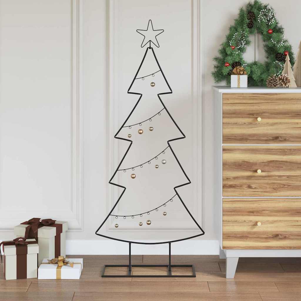 Albero di Natale in metallo con supporto Nero 125 cm Acciaio