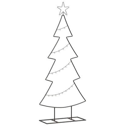 Albero di Natale in metallo con supporto Nero 125 cm Acciaio