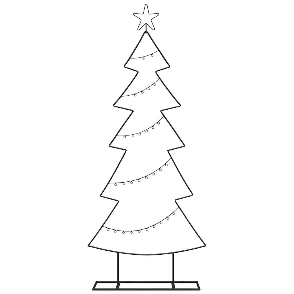 Albero di Natale in metallo con supporto Nero 150 cm Acciaio