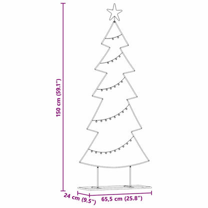 Albero di Natale in metallo con supporto Nero 150 cm Acciaio