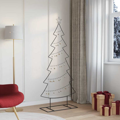 Albero di Natale in metallo con supporto Nero 180 cm Acciaio