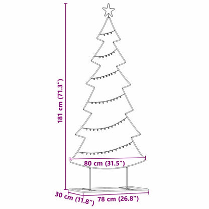 Albero di Natale in metallo con supporto Nero 180 cm Acciaio