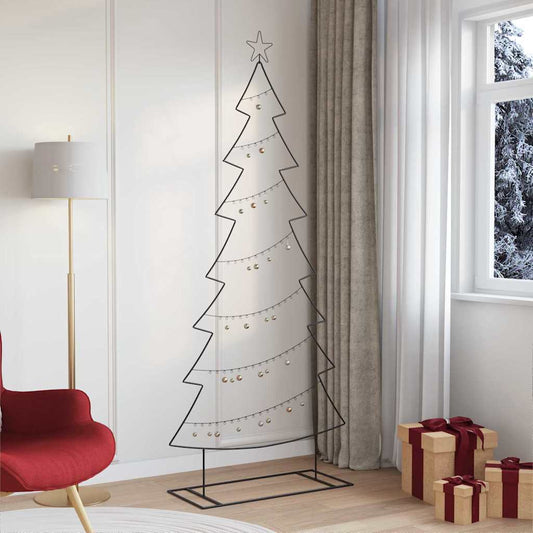 Albero di Natale in metallo con supporto Nero 210 cm Acciaio
