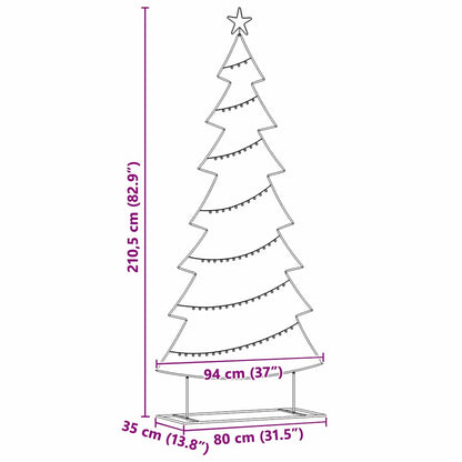 Albero di Natale in metallo con supporto Nero 210 cm Acciaio