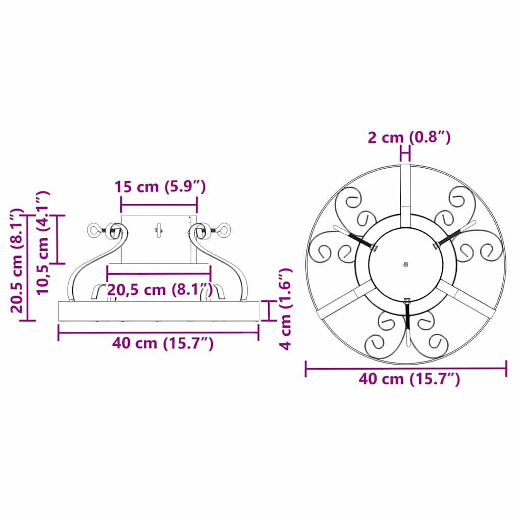 Supporto per Albero di Natale Rame antico 40 x 40 x 20.5 cm