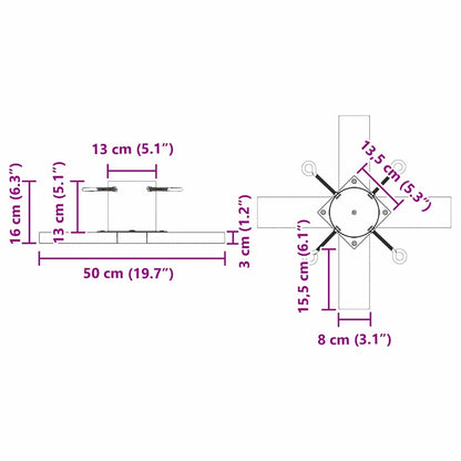 Supporto per Albero di Natale 1.73 Bianco 50 x 50 x 16 cm