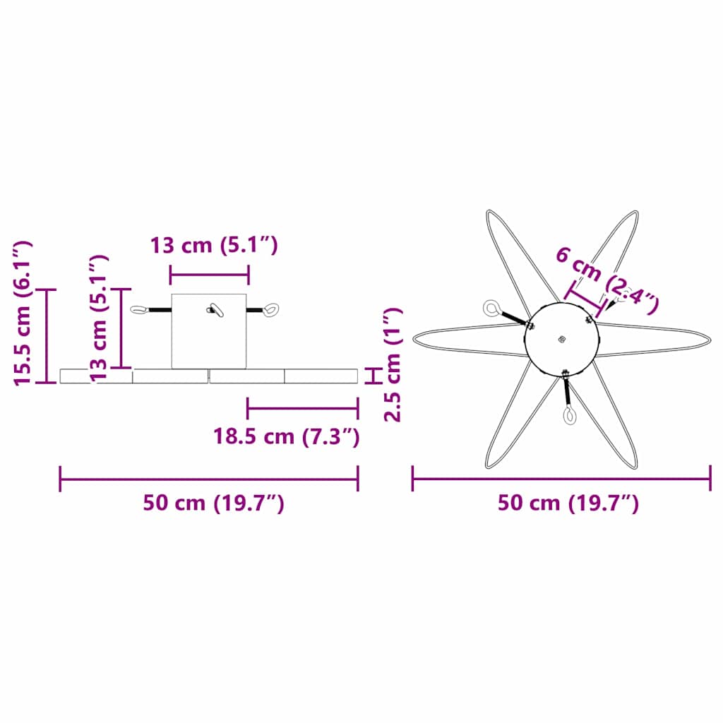 Supporto per Albero di Natale Rosso 49 x 49 x 15,5 cm Acciaio