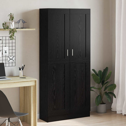 Armadio per Libri Rovere Nero 82,5 x 30,5 x 185 cm
