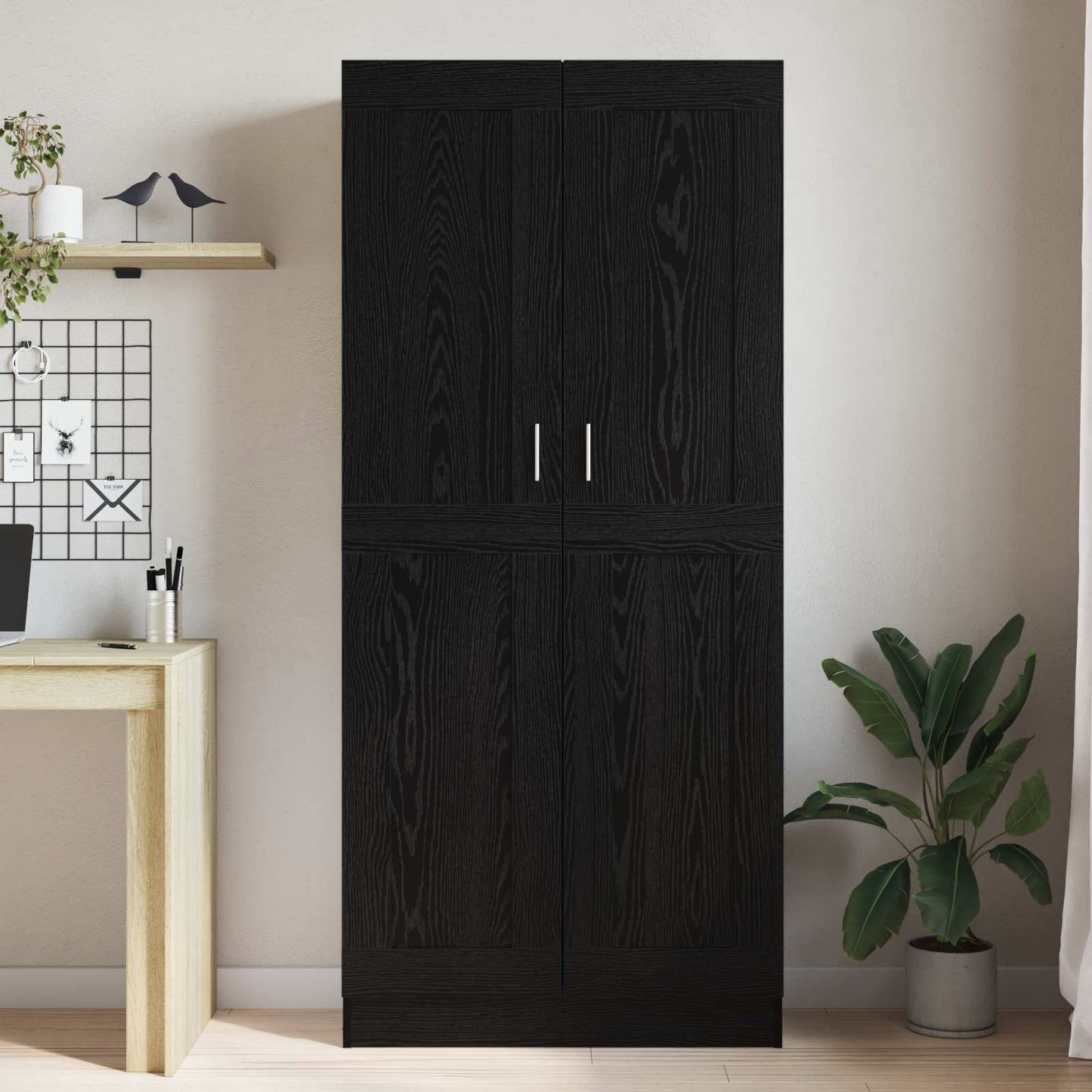 Armadio per Libri Rovere Nero 82,5 x 30,5 x 185 cm