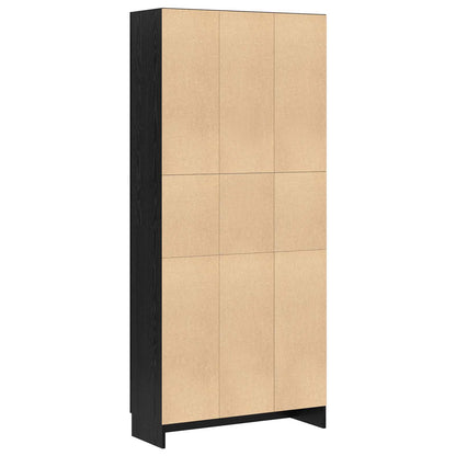 Armadio per Libri Rovere Nero 82,5 x 30,5 x 185 cm