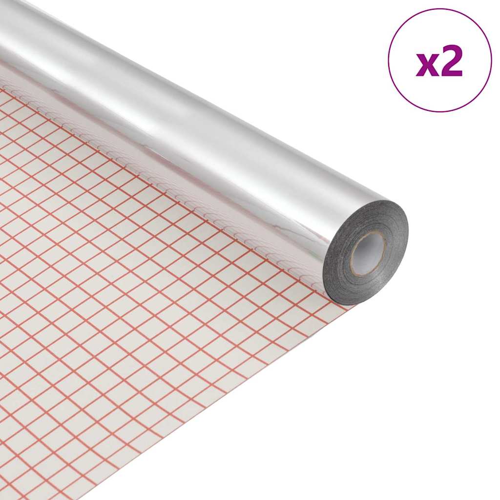 Film Specchio Autoadesivo 60 x 150 cm 2 pz Argento PET
