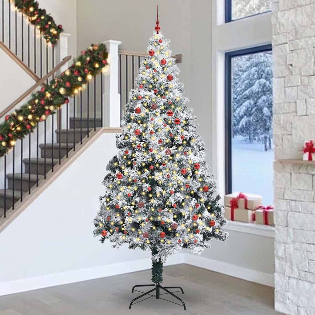 Albero di Natale con 300 LED con supporto Bianco 300 cm PVC