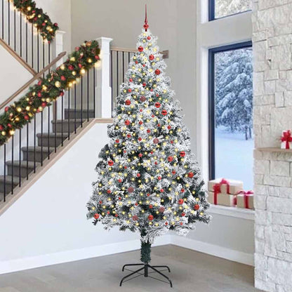 Albero di Natale con 300 LED con supporto Bianco 300 cm PVC