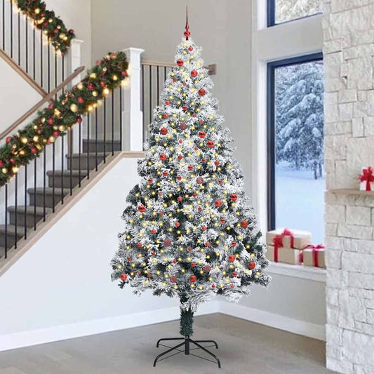 Albero di Natale con 300 LED con supporto Bianco 300 cm PVC