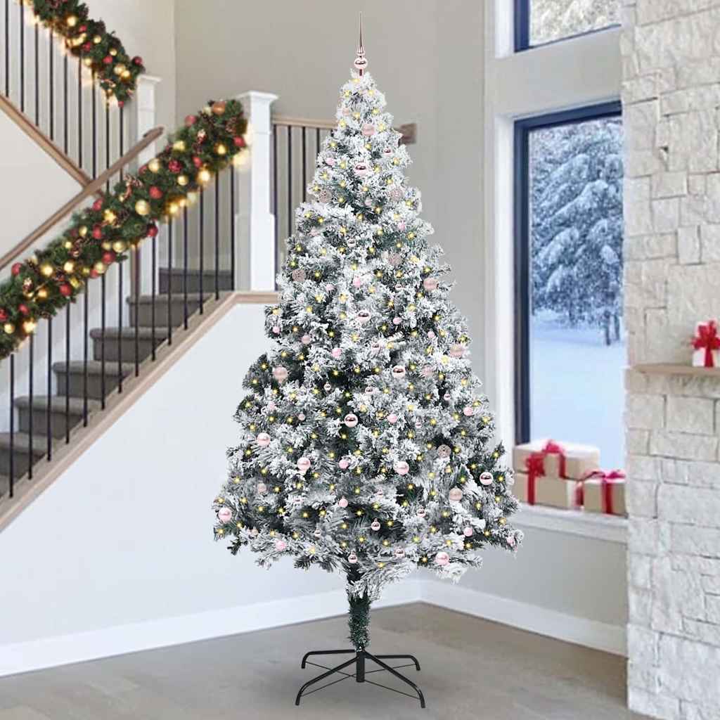 Albero di Natale con 300 LED con supporto Bianco 300 cm PVC