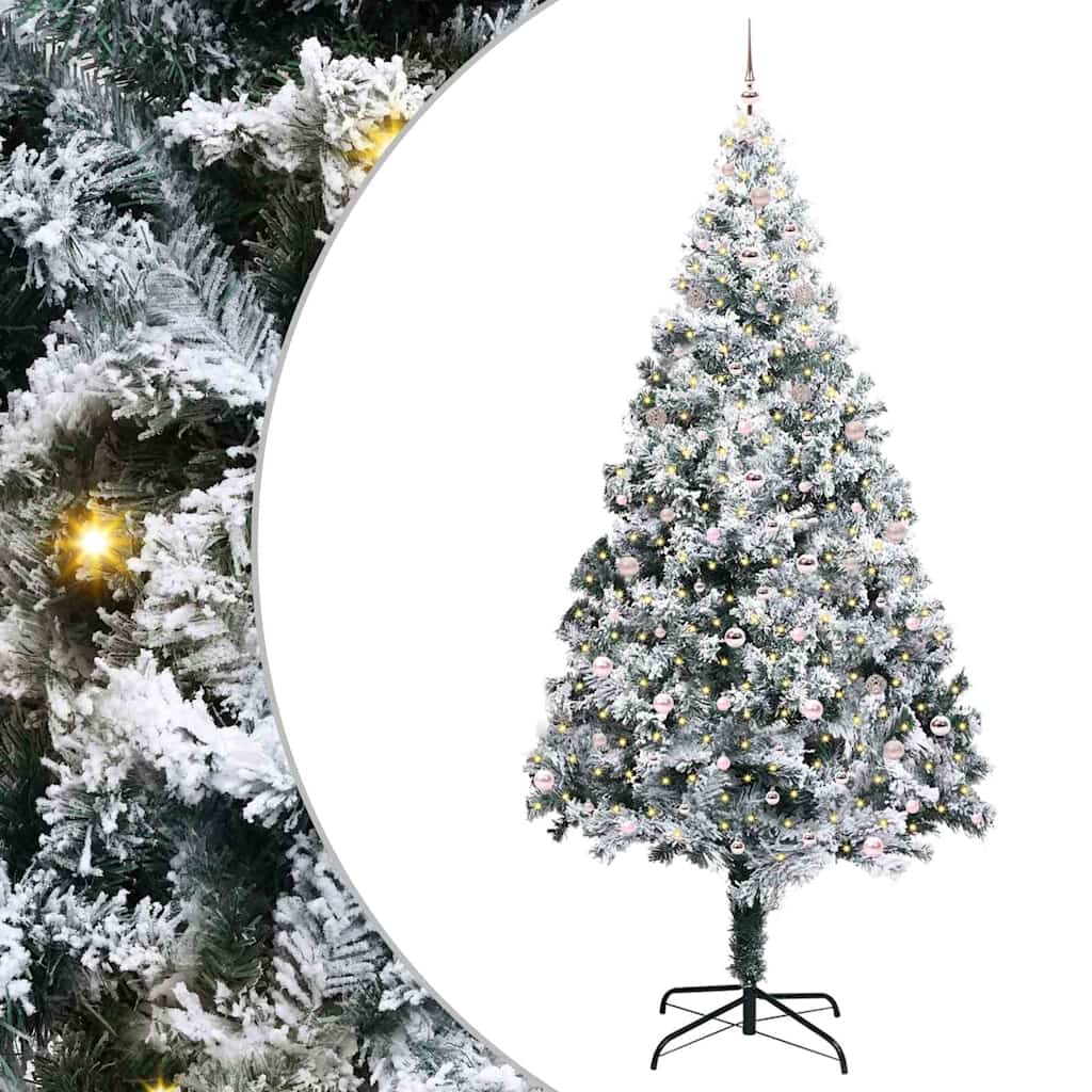 Albero di Natale con 300 LED con supporto Bianco 300 cm PVC