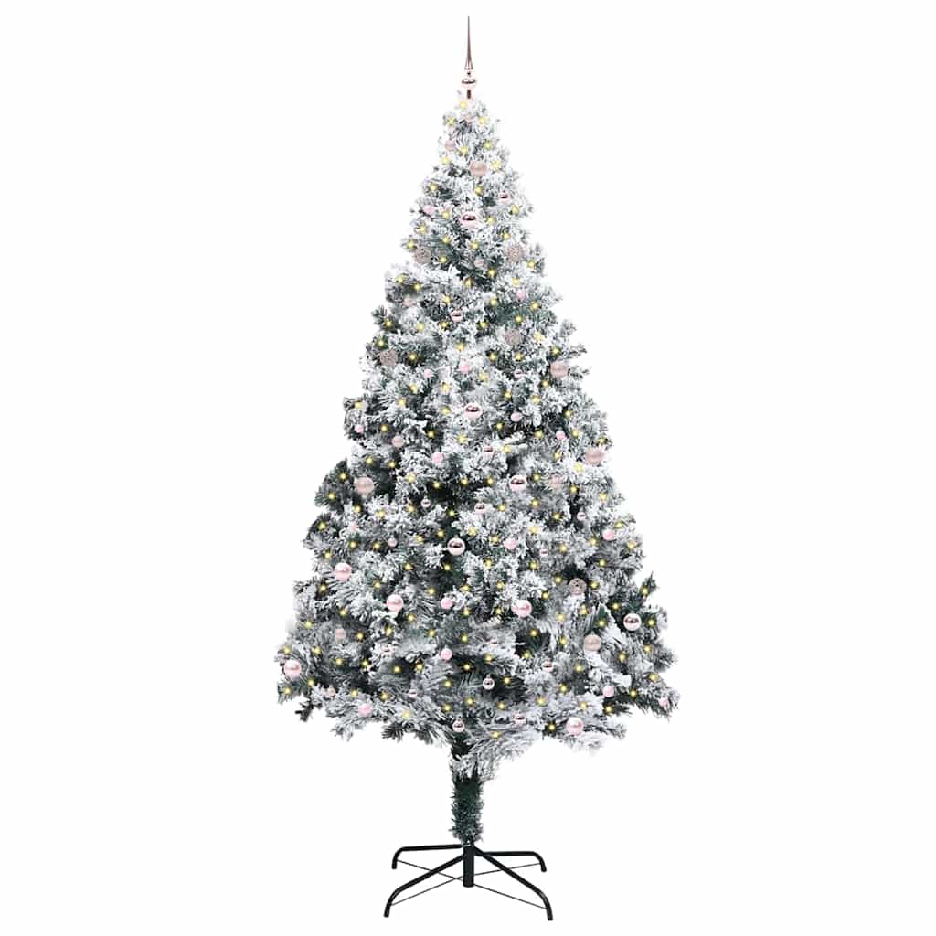Albero di Natale con 300 LED con supporto Bianco 300 cm PVC